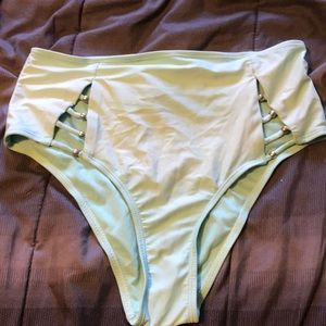 High Waisted Sea Green Swim Bottoms